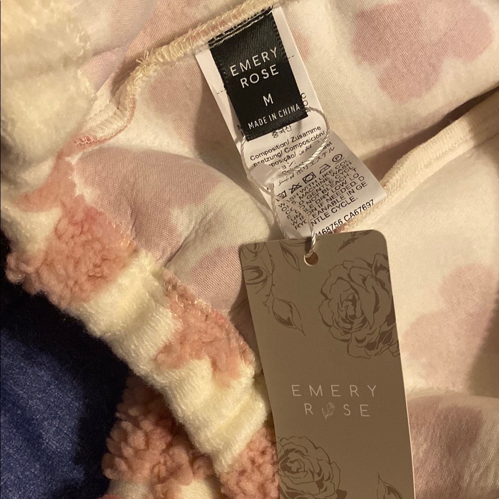 Floral Pink and White Fleece Bomber Jacket - Picture 3 of 6